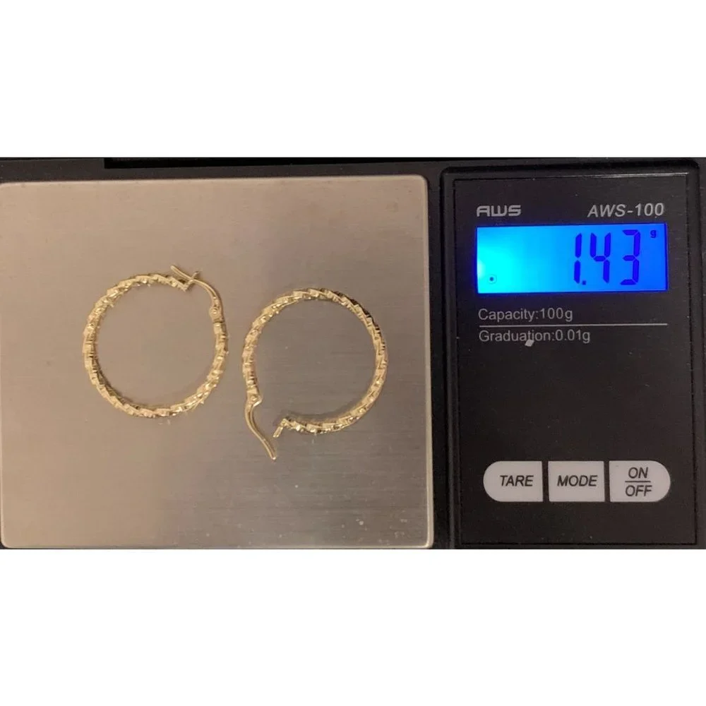 18K Gold Hoop Earrings - Picture 7 of 10